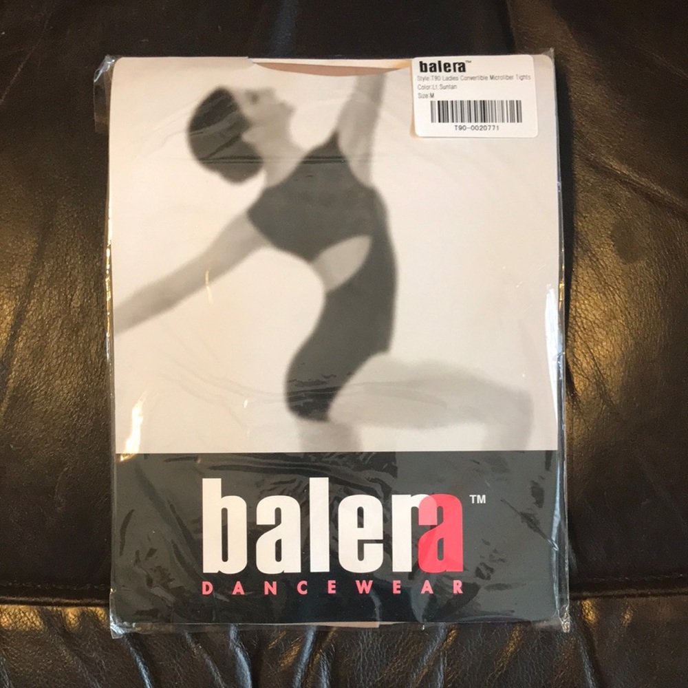 New BALERA Adult Convertible Dance Tights *Lt Suntan* NIP